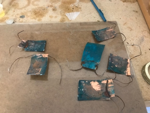 copper plates with residue
